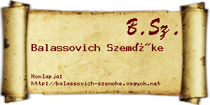 Balassovich Szemőke névjegykártya